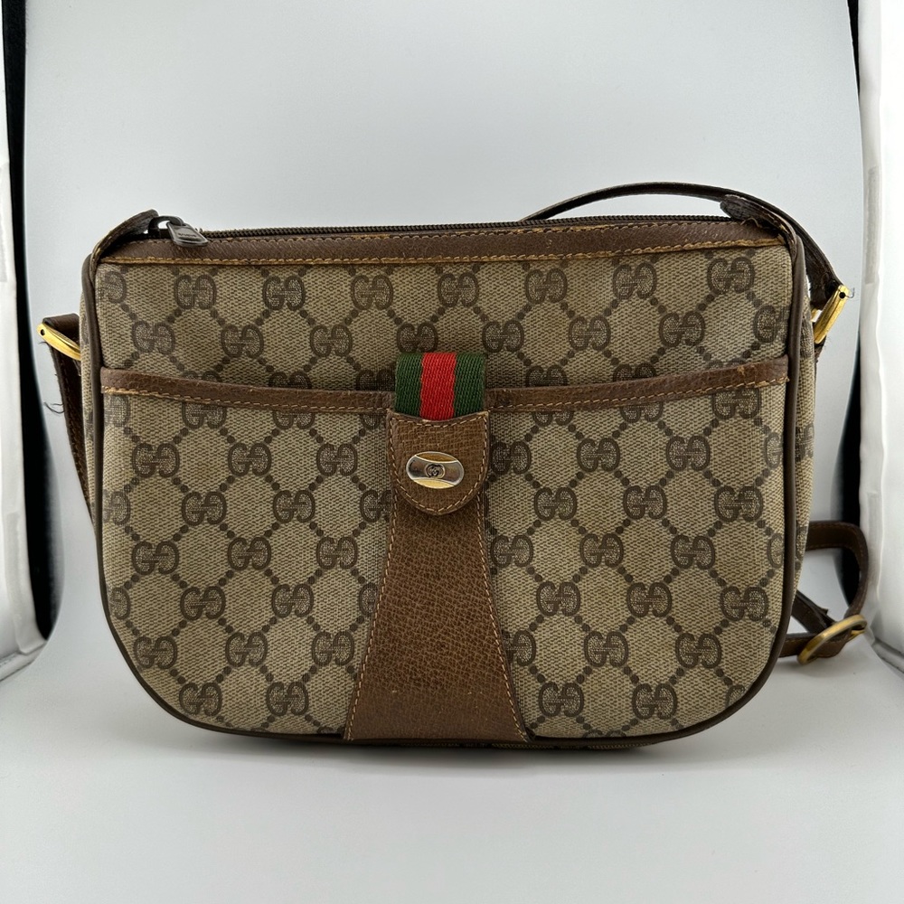 Vintage Gucci Crossbody bag Sherry Line Brown PVC